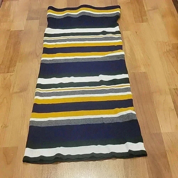 Callahan Tube Dress Knit Strapless Multicolor Striped Midi L - Picture 6 of 9